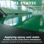 พื้น epoxy anti static อีพ็อกซี่กันไฟฟ้าสถิต: พื้นป้องกันไฟฟ้าสถิตย์ ปลอดภัยไฟช็อตลงชิ้นงาน และทนทานใช้เป็นพื้นโรงงานอุตสาหกรรม